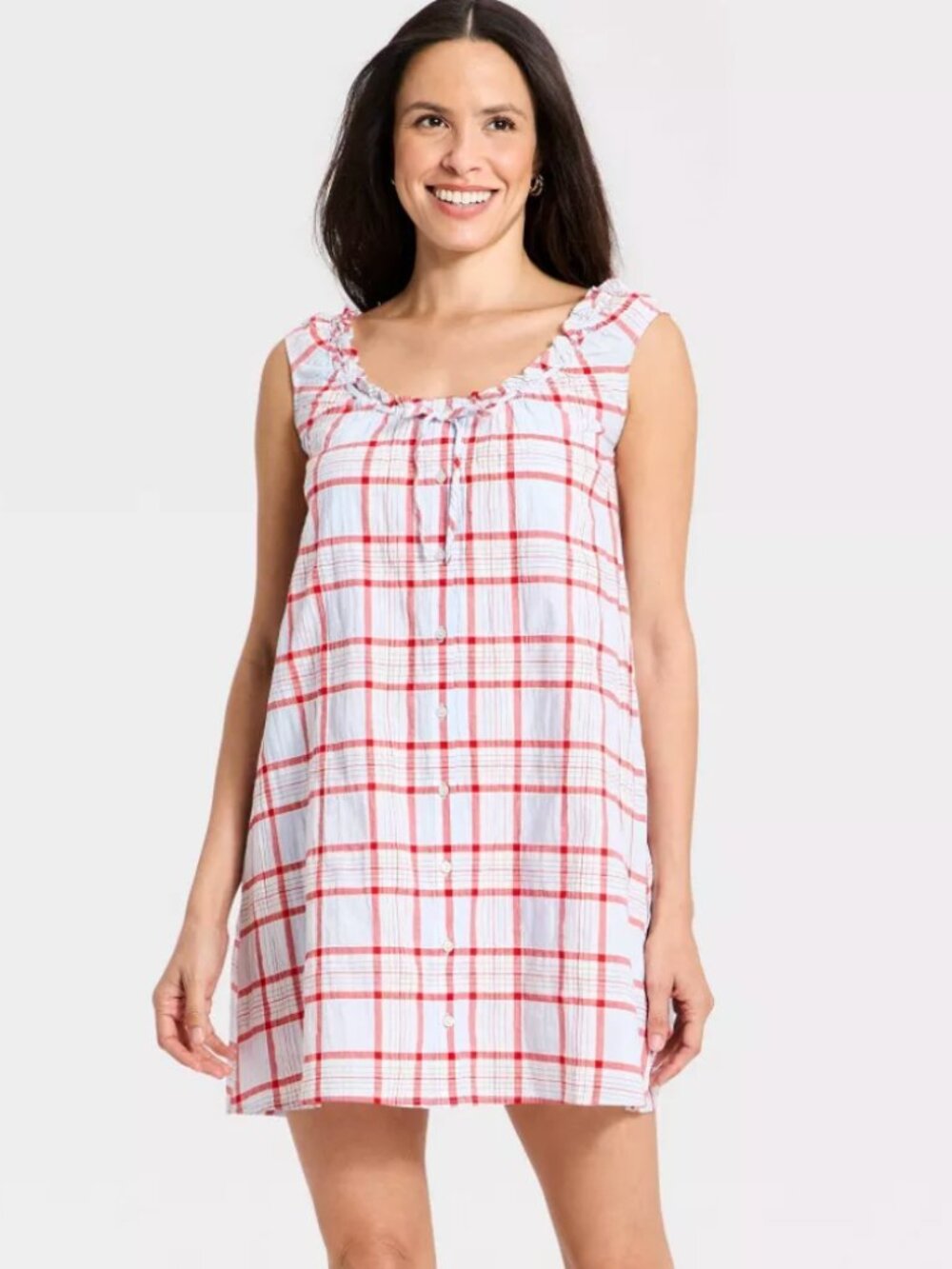 New w/Tags Mini Swing Shift Dress - Universal Thread Blue Plaid